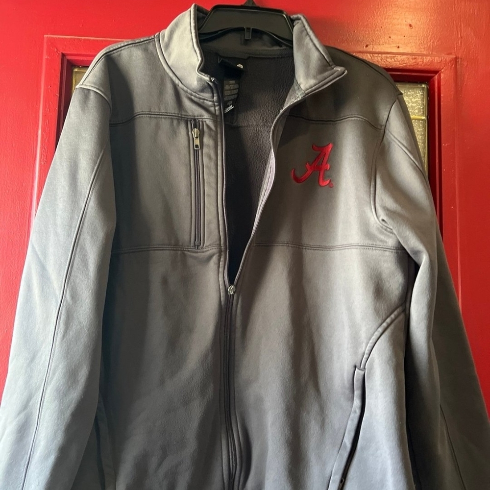 Gray Jacket with Red Logo